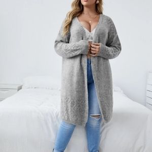 Long open front cardigan